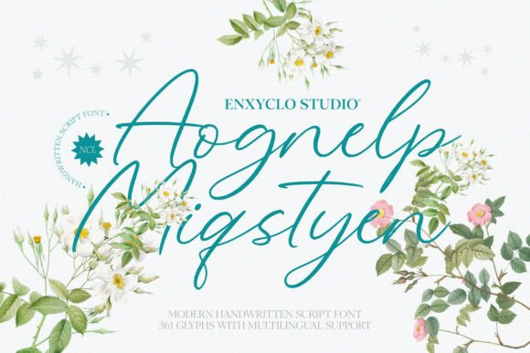 Aognelp Miqstyen: A Modern Script Typeface for Editorial Design