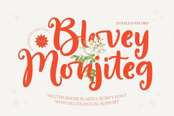 Blovey Monjiteg: A Script Font for Editorial Design