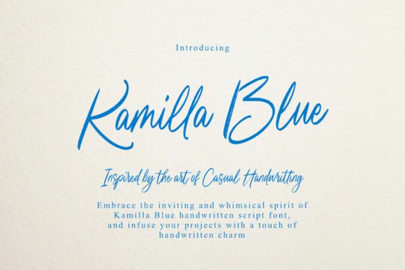 Kamilla Blue: A Hand-Crafted Script Typeface for Web Design
