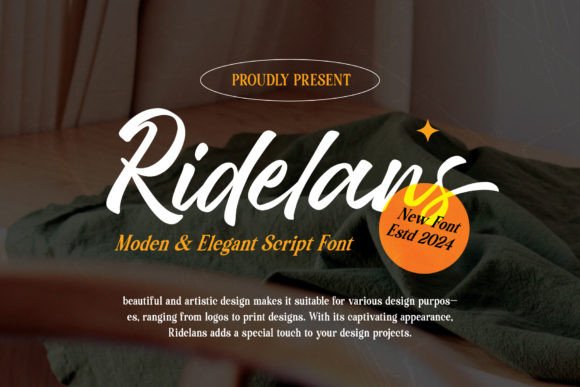 Ridelans: An Elegant Script Font for Editorial Design